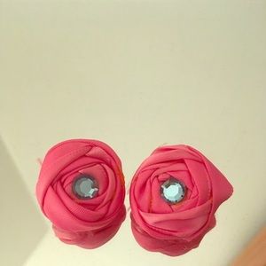 Pink flower earrings